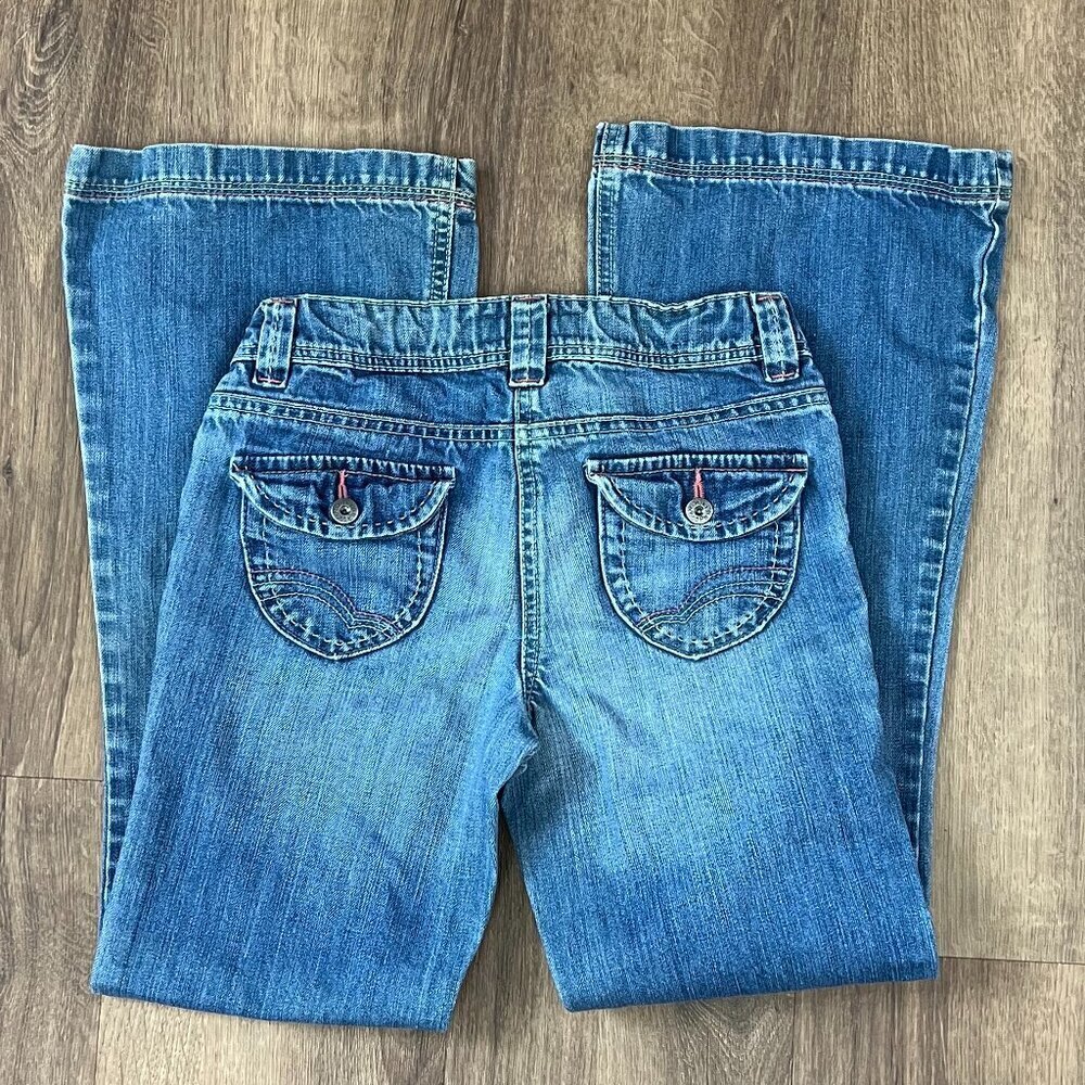 Mini Boden Flare Flap Button Pocket Jeans Sz 11Y